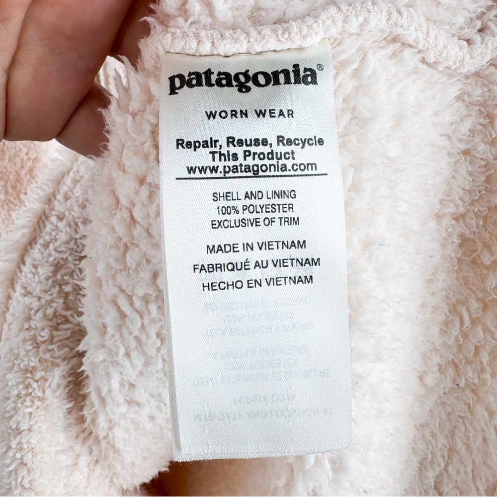 Patagonia Los Gatos 1/4 Zip Fleece Jacket Pullover Natural Cream White Womens XL - Picture 6 of 9
